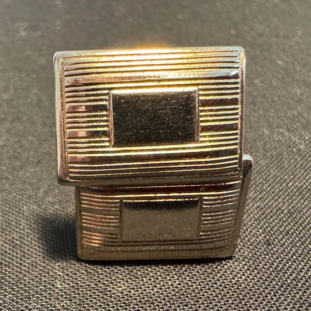 Vintage Gold Tone Cufflinks Grooved Design